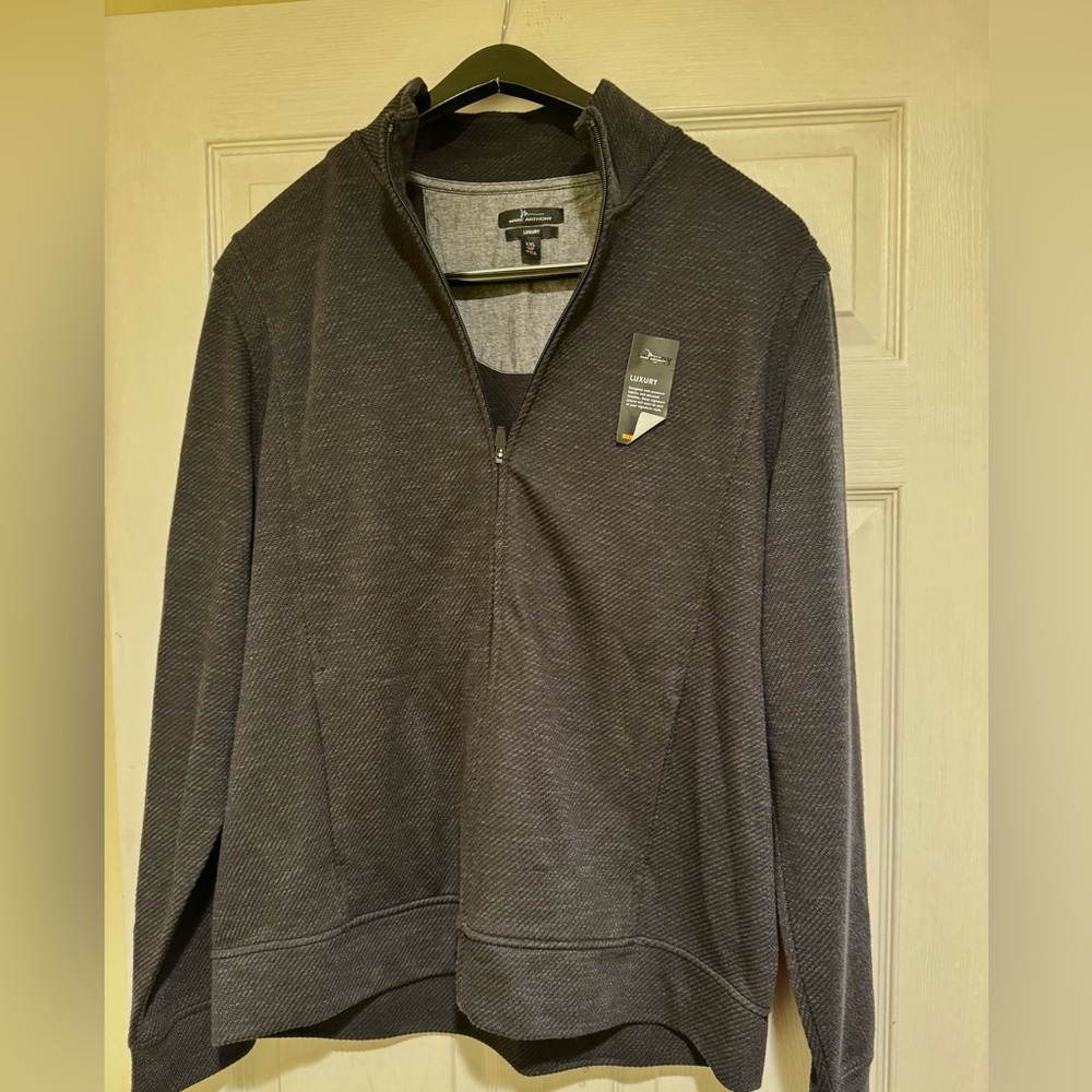 Marc Anthony Charcoal Zip-Up Sweater